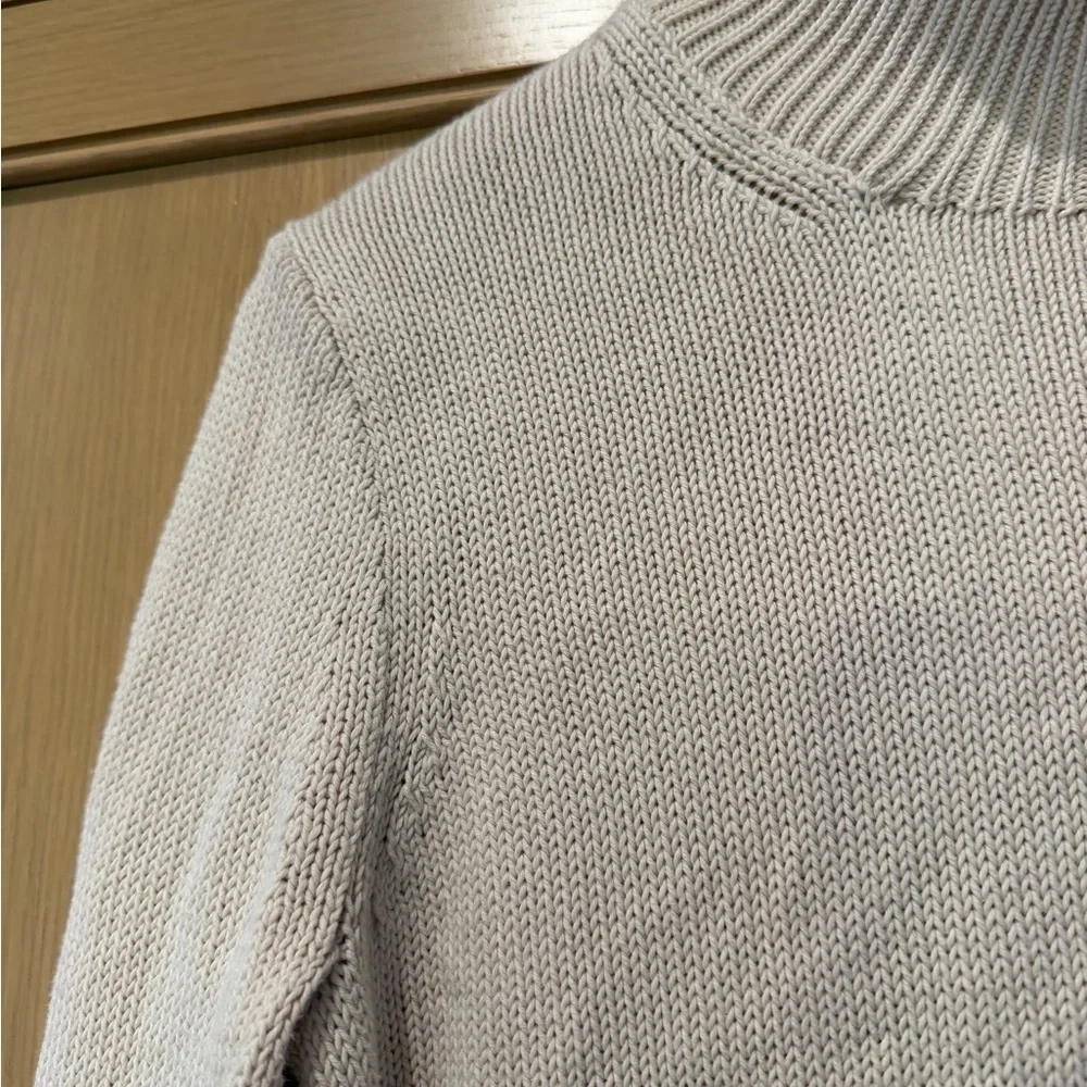 J. Crew Cream Turtleneck Rolled Hemline Sweater / Cotton / xsmall